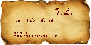 Tari Lóránt névjegykártya