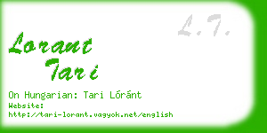 lorant tari business card