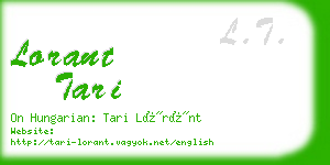 lorant tari business card